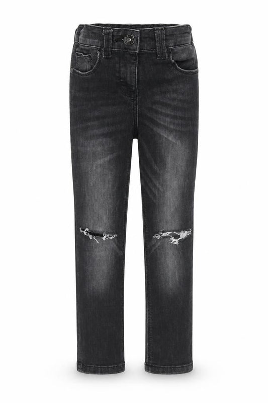 Front view of Next boys’ black denim skinny jeans, size 9, months