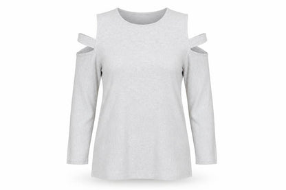 Front view of ASOS women’s grey basic t-shirt, size UK 12