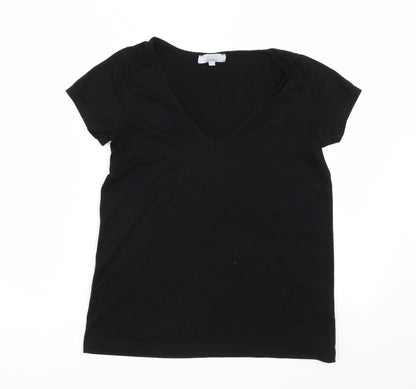 Additional front view of Red Herring women’s black basic t-shirt, size UK 8