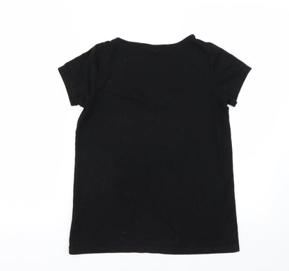 Back view of Red Herring women’s black basic t-shirt, size UK 8