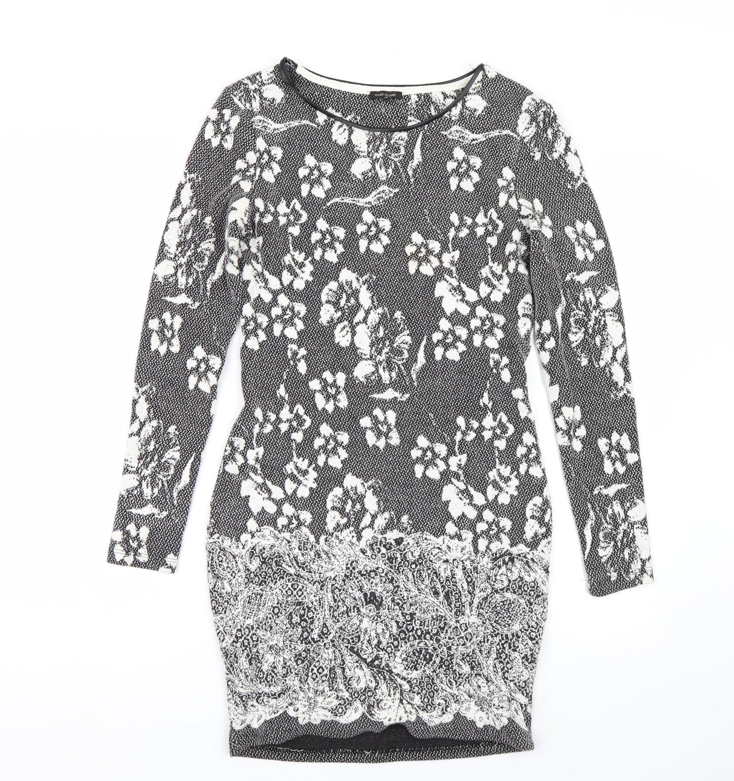 River Island Womens Grey Floral  Wrap Dress  Size 10