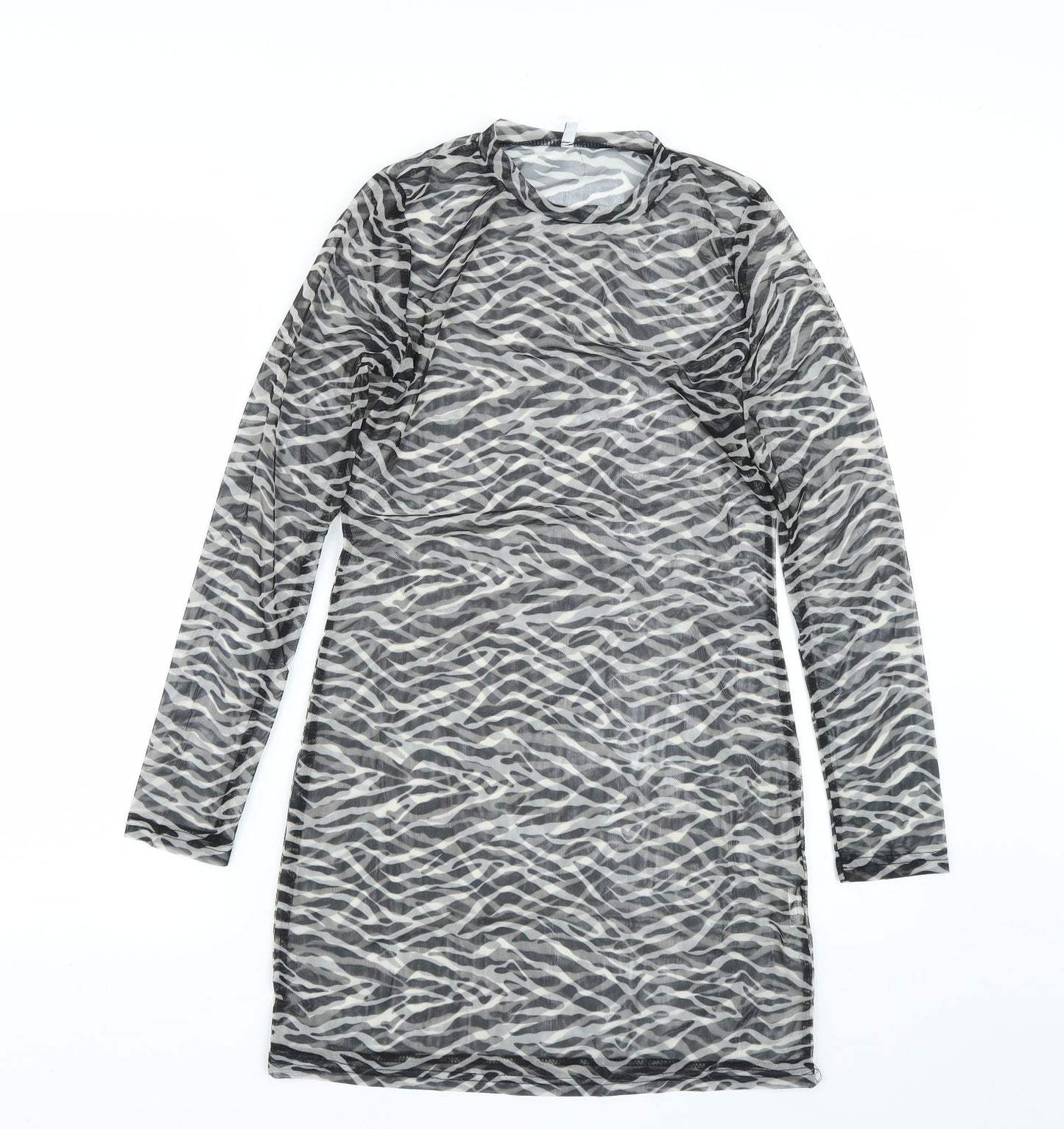 Preworn Womens Black Animal Print  Basic T-Shirt Size S  - Transparent