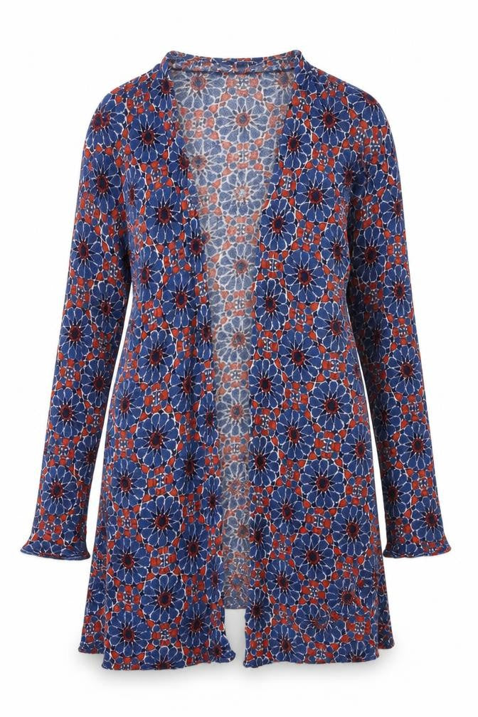H&M Womens Blue Geometric  Cardigan Jumper Size S