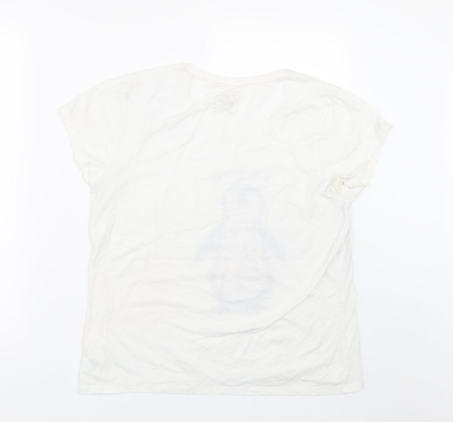Pep&co Womens White   Top Pyjama Top Size 12  - Penguin