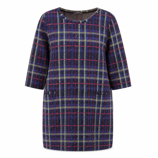 Tu Womens Blue Check  T-Shirt Dress  Size 14