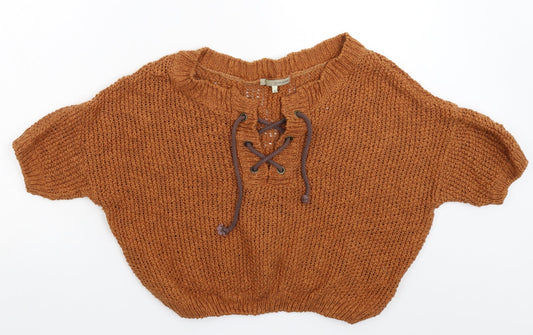 River Island Womens Brown  Knit Pullover Jumper Size 10