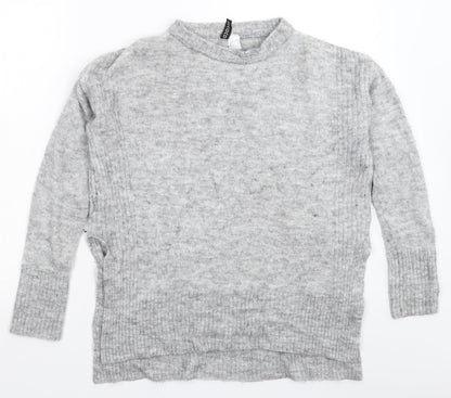 Divided Mens Grey  Knit Pullover Jumper Size S  - Oversized