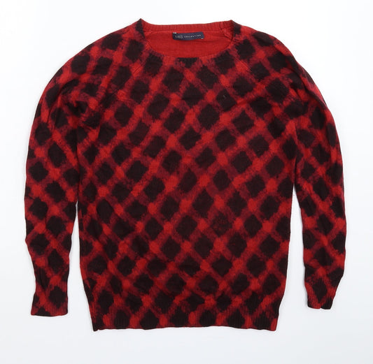 Marks and Spencer Womens Multicoloured Check Knit Pullover Jumper Size 10