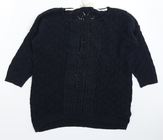 H&M Womens Blue  Knit Pullover Jumper Size M
