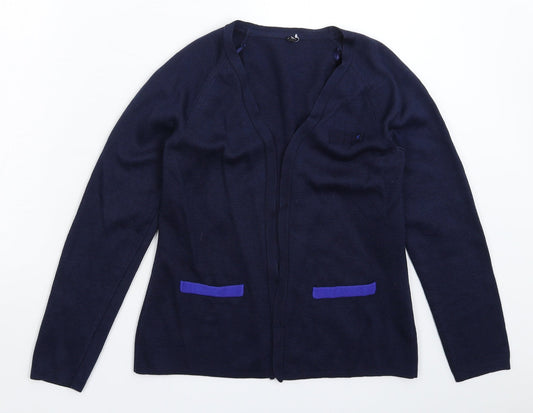 Preworn Womens Blue  Knit Cardigan Jumper Size 6