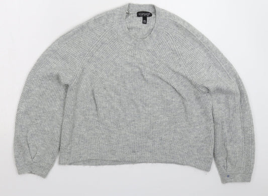 Topshop Womens Grey  Knit Pullover Jumper Size 8