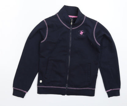 Additional front view of Beverly Hills Polo Club girls’ blue jacket, size 11-12, years