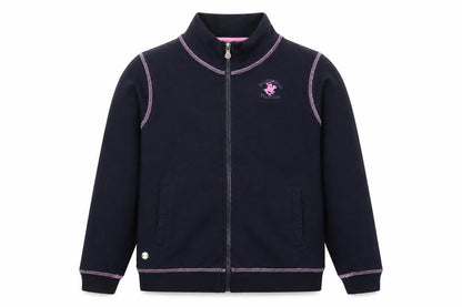 Front view of Beverly Hills Polo Club girls’ blue jacket, size 11-12, years
