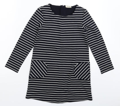 Next Womens Blue Striped  Fit & Flare  Size 8