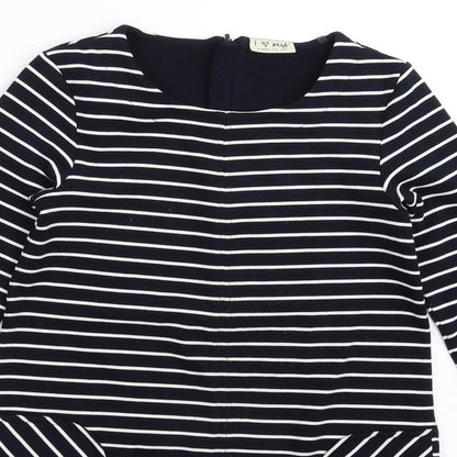 Next Womens Blue Striped  Fit & Flare  Size 8