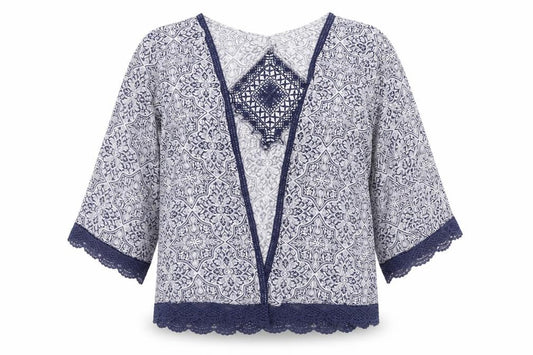 New Look Womens Blue Floral  Cardigan Jumper Size 10