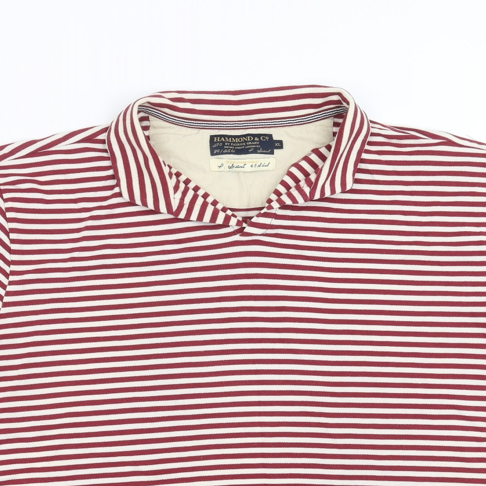 Hammond & Co Mens Red Striped   Polo Size XL