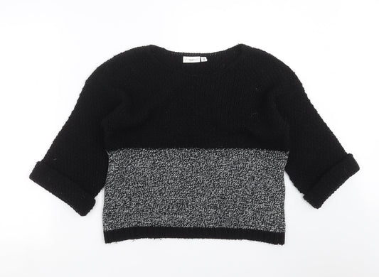 New Look Womens Black  Knit Pullover Jumper Size 8