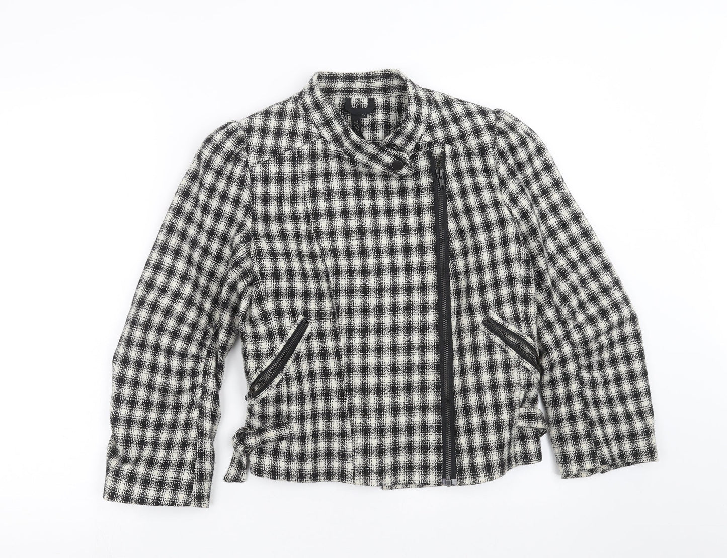 Topshop Womens Black Check  Jacket  Size 10