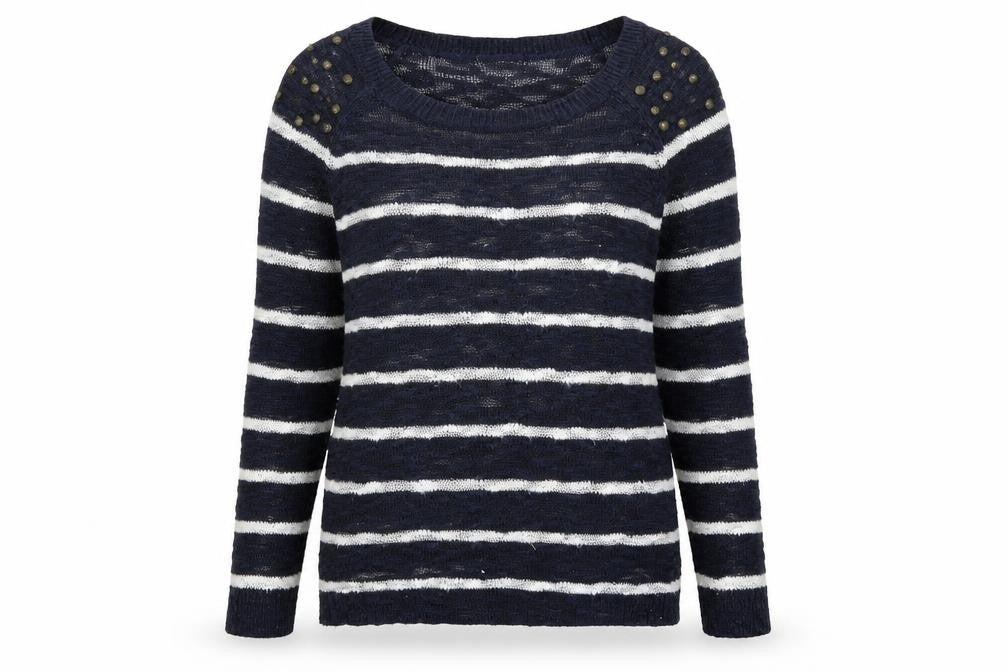 F&F Womens Blue Striped  Pullover Jumper Size 8