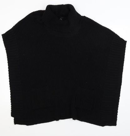 Preloved F&F Womens Black   Jacket Poncho Size S - Front