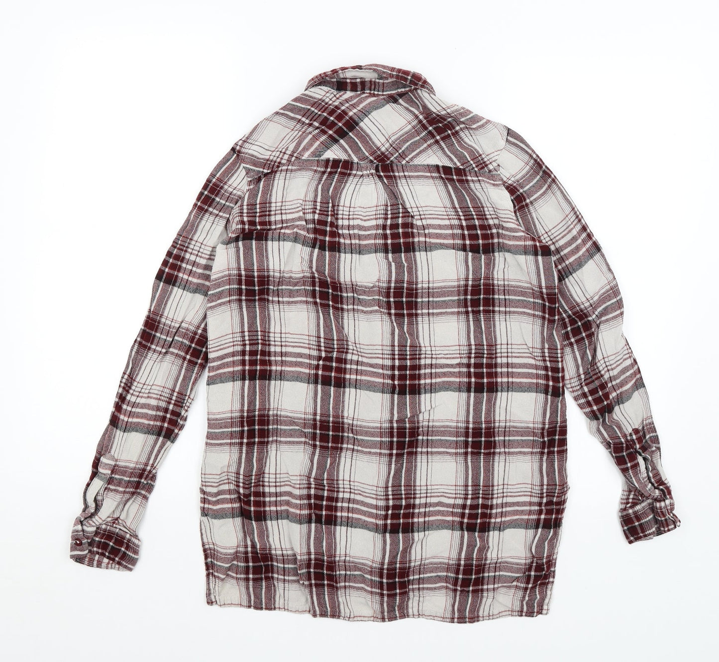 New Look Womens Red Plaid  Basic Button-Up Size 12