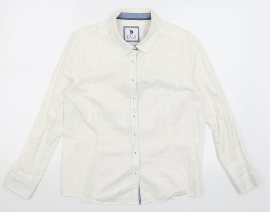 DASH Mens White    Button-Up Size S