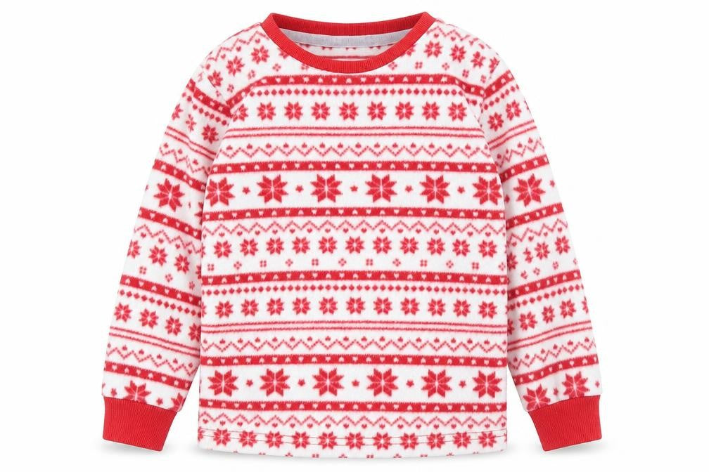 F&F Girls Red Fair Isle  Top Pyjama Top Size 4 Years