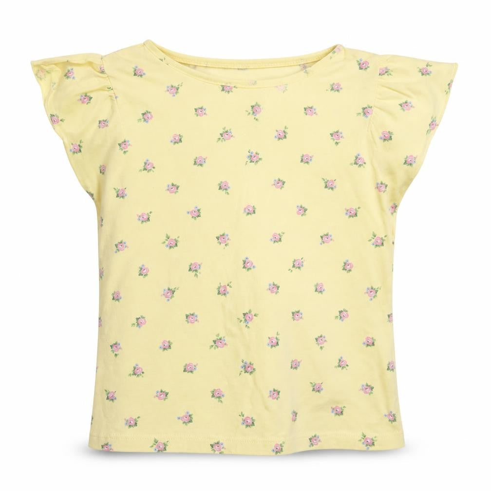 H&M Girls Yellow Floral  Basic T-Shirt Size 7 Years