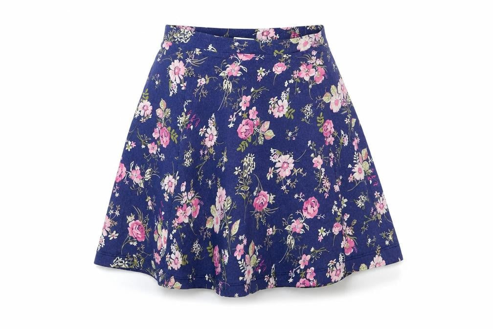 Terranova Womens Blue Floral  A-Line Skirt Size S
