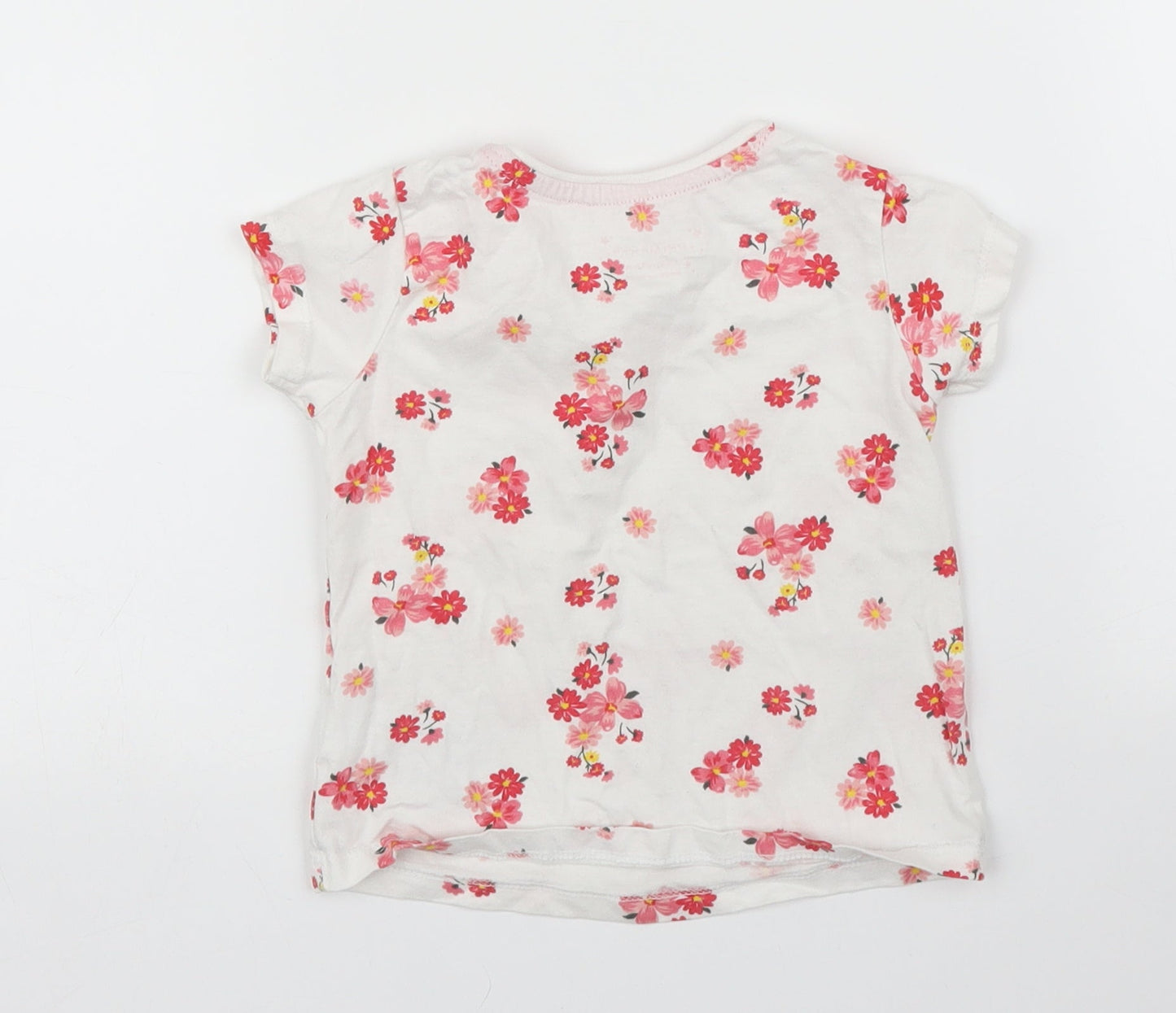 Primark Girls Pink Floral  Basic T-Shirt Size 12-18 Months