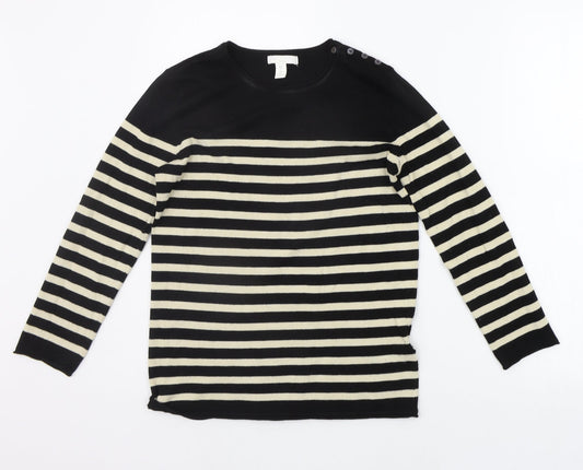 H&M Womens Beige Striped  Pullover Jumper Size XS