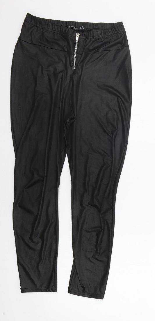 Boohoo Womens Black   Jegging Trousers Size 12 L24 in