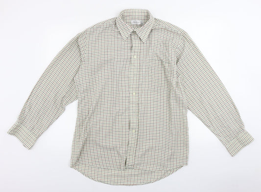Berkertex  Mens White Check   Button-Up Size 16.5