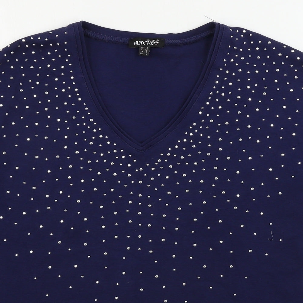 Marble   Womens Blue   Basic Polo Size L