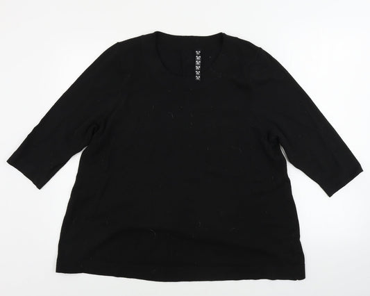 Preworn  Womens Black   Pullover Jumper Size 18