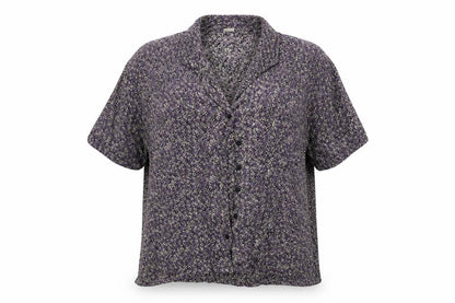 Preworn  Womens Grey Floral  Basic Button-Up Size S