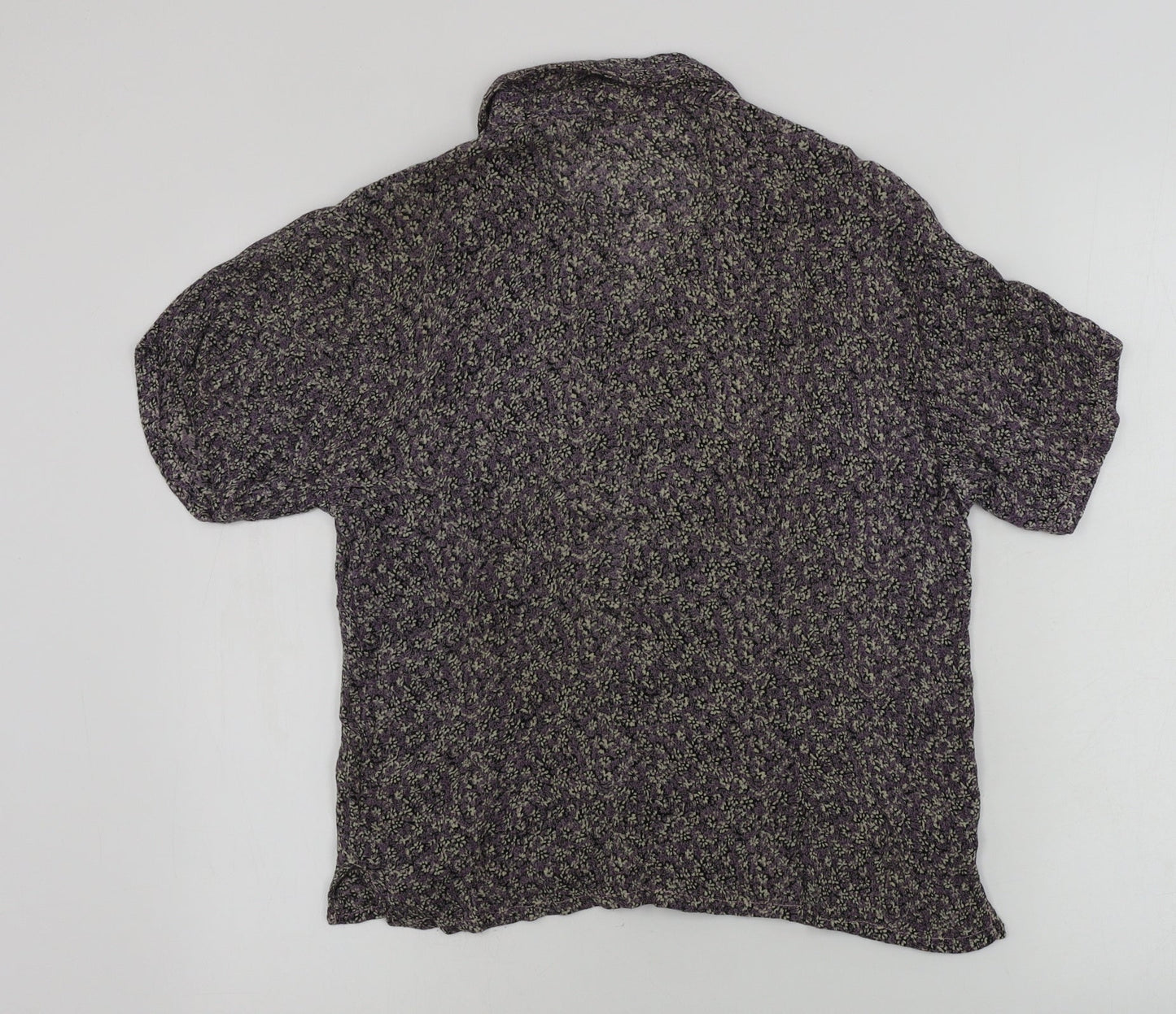 Preworn  Womens Grey Floral  Basic Button-Up Size S