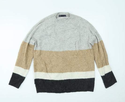 Marks and Spencer Womens Multicoloured Striped  Pullover Jumper Size M