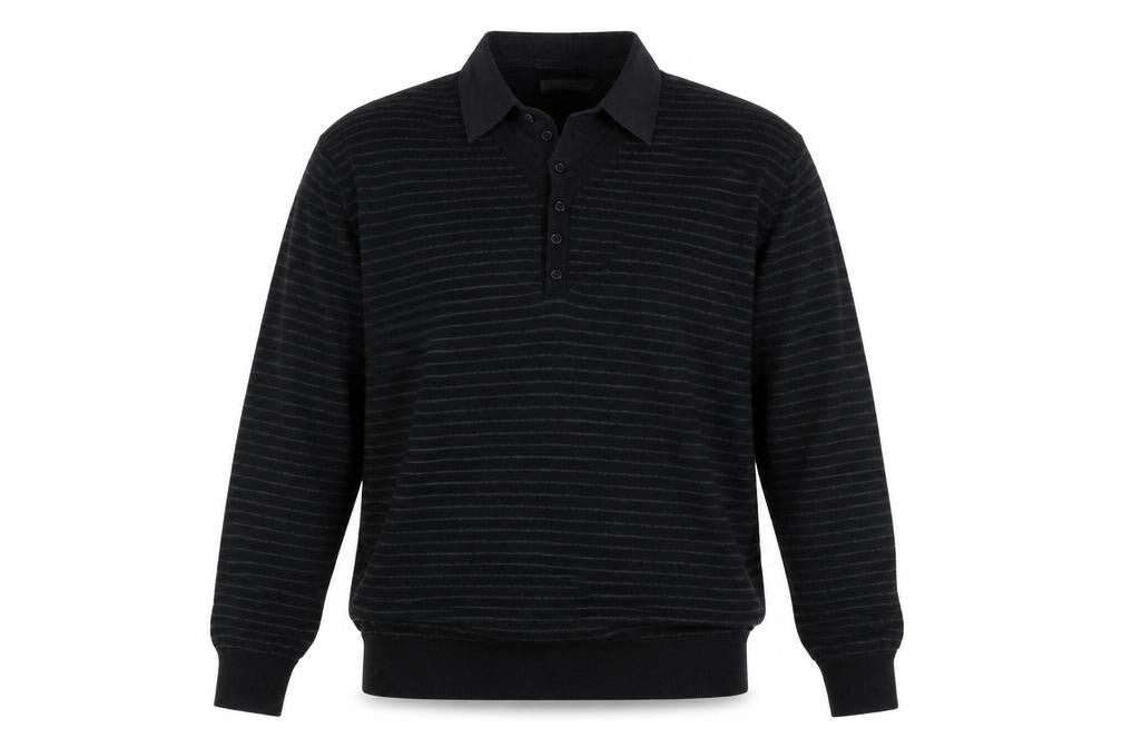 BHS Mens Black Striped  Pullover Jumper Size M