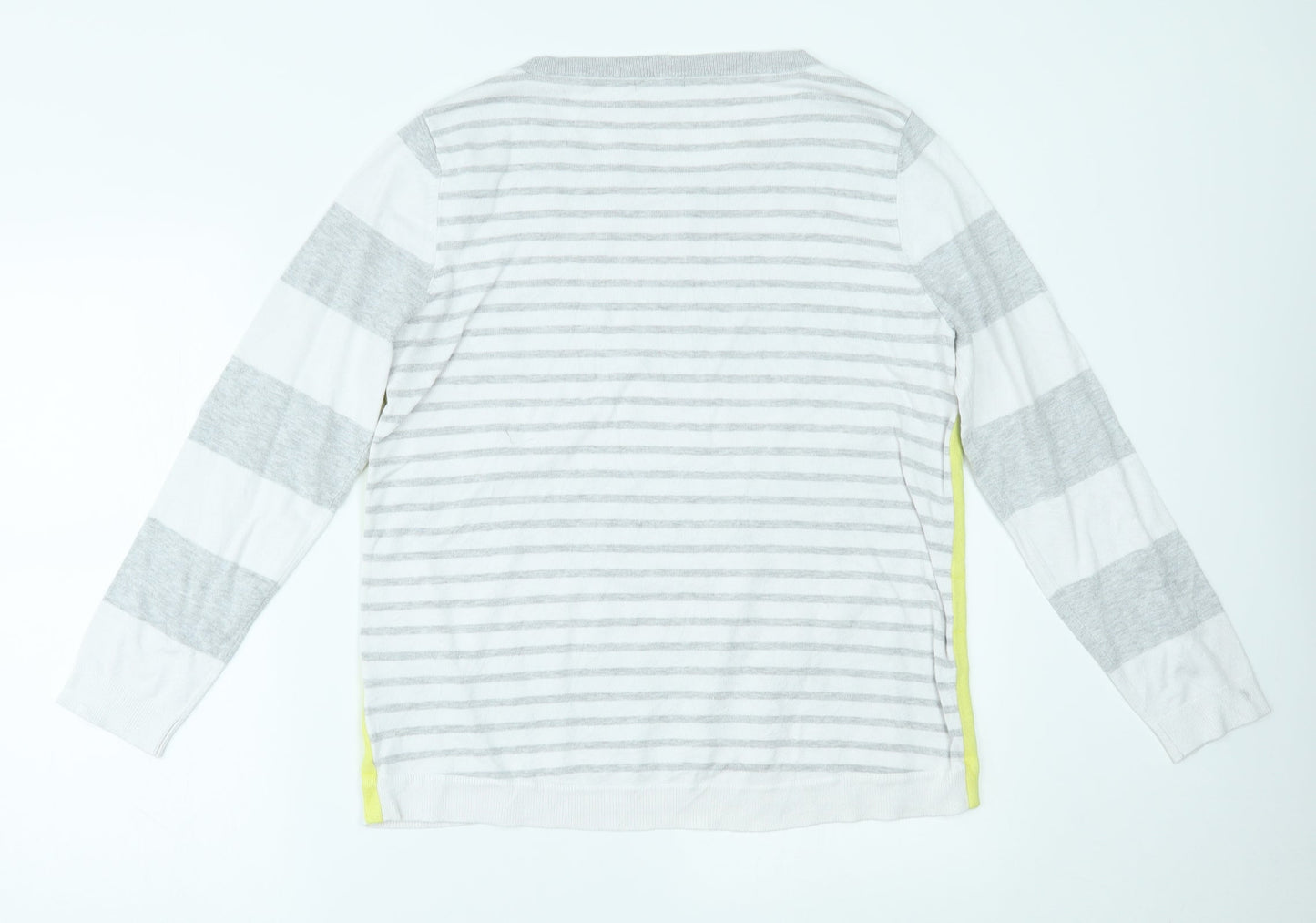 M&Co Womens Grey Striped  Basic Blouse Size 16