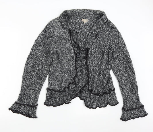 Soon Womens Grey  Knit Cardigan Jumper Size 16