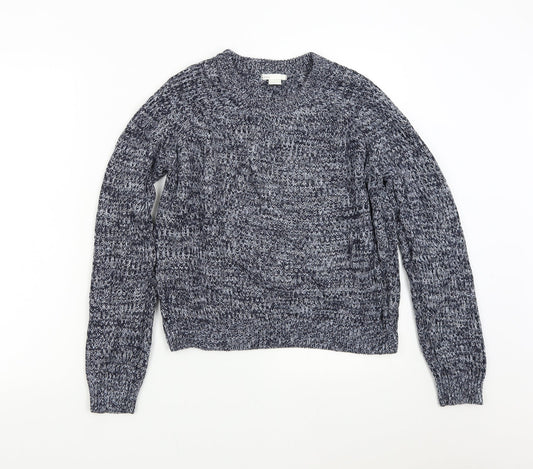 H&M Womens Blue  Knit Pullover Jumper Size M