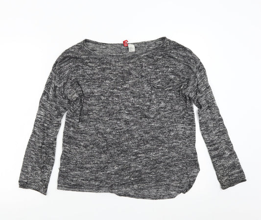 H&M Womens Grey  Knit Pullover Jumper Size M