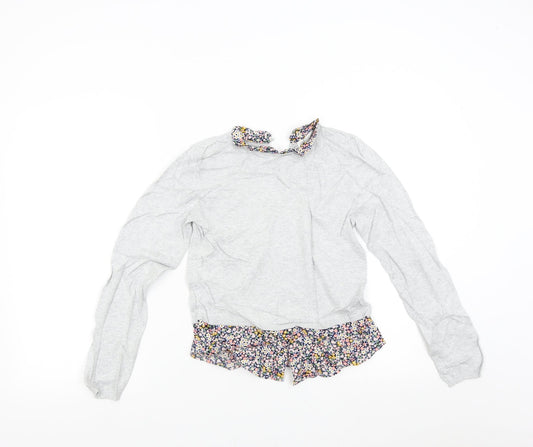 H&M Girls Grey  Knit Pullover Jumper Size 8 Years