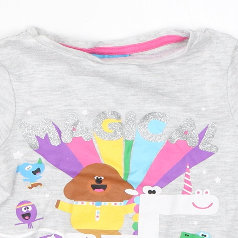 George Girls Grey   Basic T-Shirt Size 9-12 Months  - Hey duggee