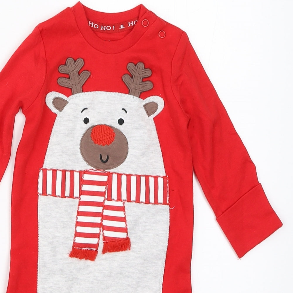 F&F Boys Red   Babygrow One-Piece Size 0-3 Months  - christmas