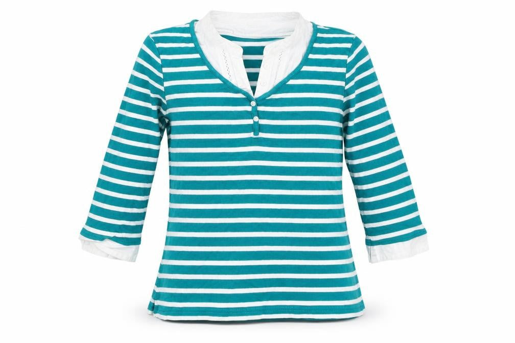 Damart Womens Blue Striped  Basic T-Shirt Size 10
