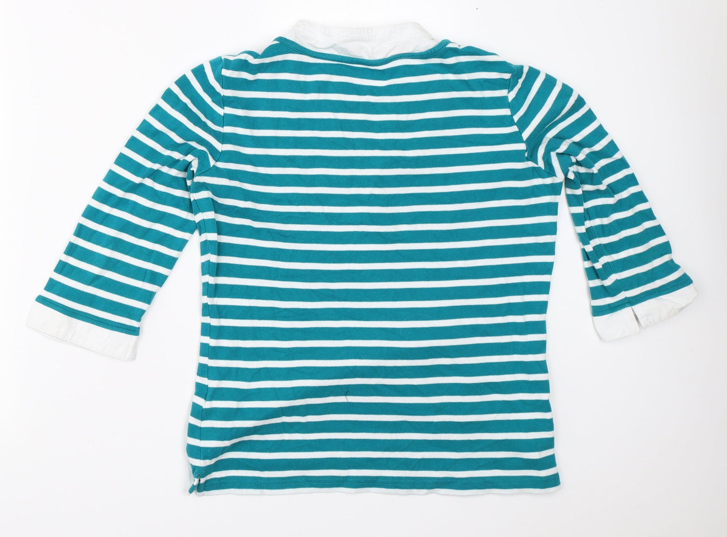 Damart Womens Blue Striped  Basic T-Shirt Size 10