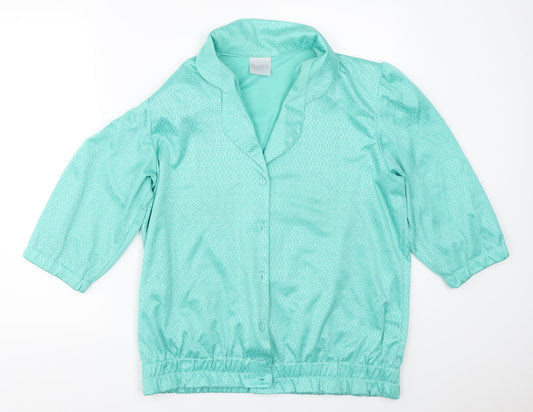 Classic Woman Womens Green   Basic Button-Up Size 12
